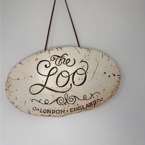 Ballard Designs “The Loo” Rustic Bathroom Wall Plaque – Al Pisano